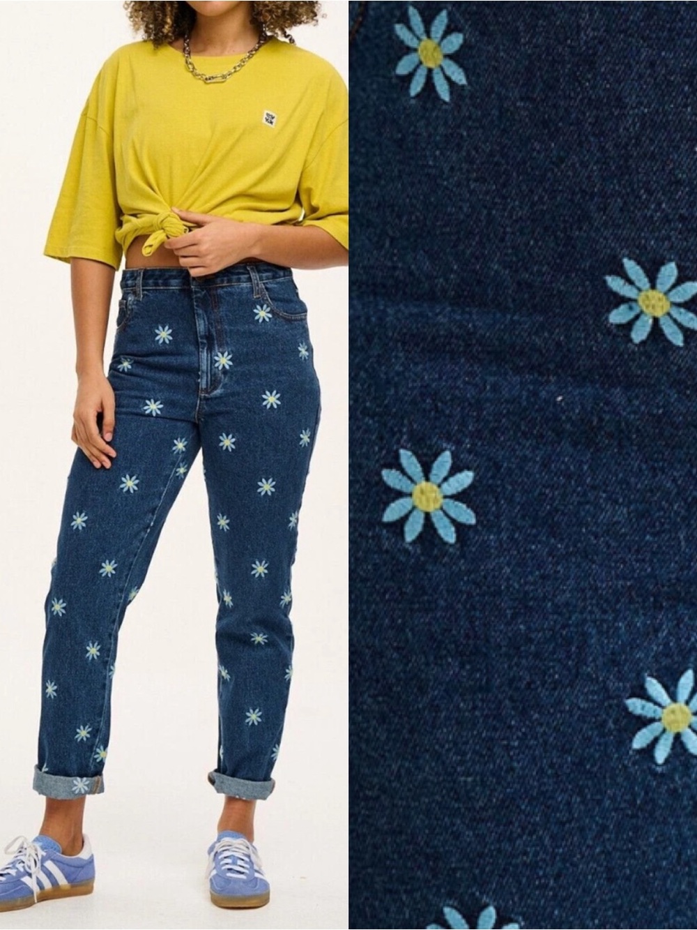 Lucy & Yak Dana Jeans Daisy Mae Embroidery Organic Cotton High Rise 80s Mom